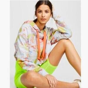 Free People Thinkin About You Tie Dye Hoodie - Cropped - Size M